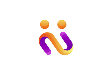 Connected people logo minimalistic design