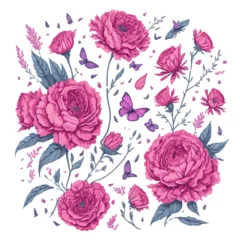Behang seamless pattern with roses © Imad