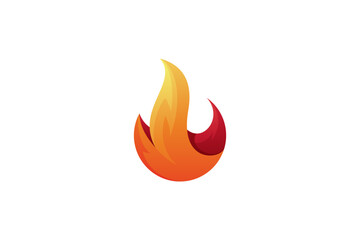 Fire element logo vector design in 3D design style