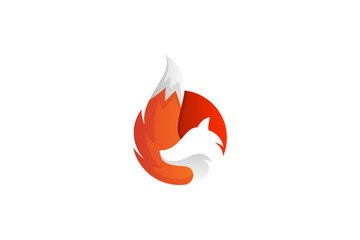 Fox animal template logo design