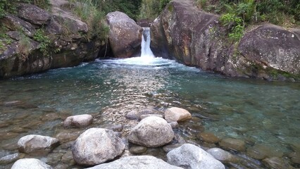water flowing over rocks