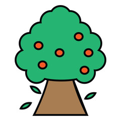 Peach tree icon clipart design illustration isolated