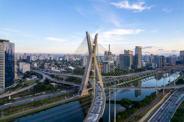 Octavio Frias de Oliveira bridge, postcard of São Paulo, Brazil