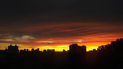 Fototapeta premium sunset over the city