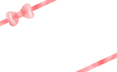 水彩風　リボン　フレーム3