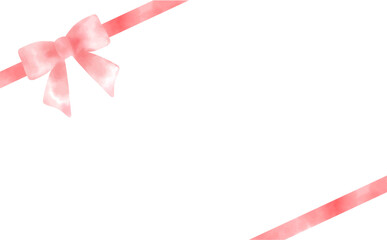 水彩風　リボン　フレーム