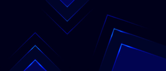 Abstract geometric blue background with shiny corner triangle shape.