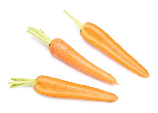 Fresh carrot and slices on white background © Pixel-Shot