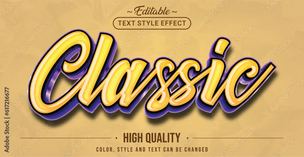 Aufkleber editable text style effect - classic text style theme.