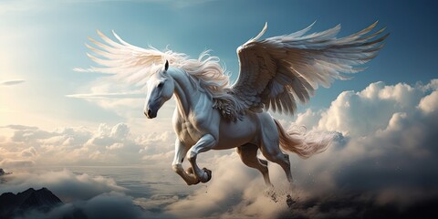 Obraz na płótnie Canvas Pegasus with beautiful wings