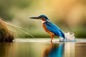 kingfisher on the branch generated by AI tool