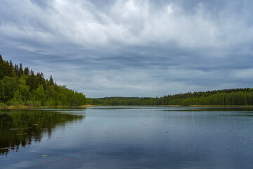 Fototapeta na wymiar Beautiful landscape view of Merrasjärvi in Lahti, Finland