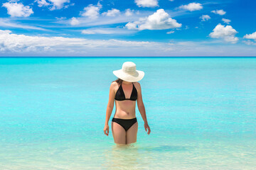 Woman at tropical beach