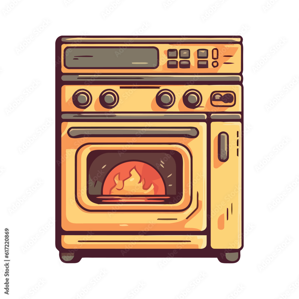 Sticker yellow oven design