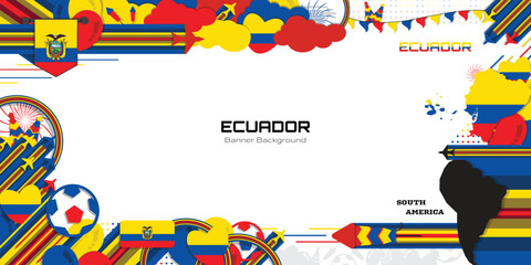 Happy Independence Day of Ecuador, illustration background design, country theme - obrazy, fototapety, plakaty