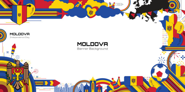 Happy Independence Day of Moldova, illustration background design, country theme