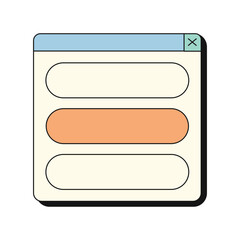 Fototapeta premium Retro UI chat frame. Retro user interface box. Windoww browser.