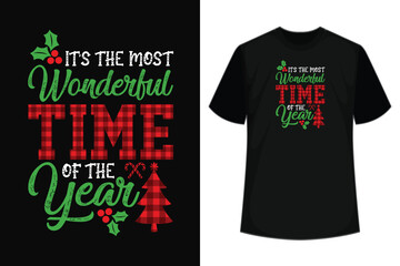 Fototapeta premium Its the most wonderful time of the year t-shirt design.