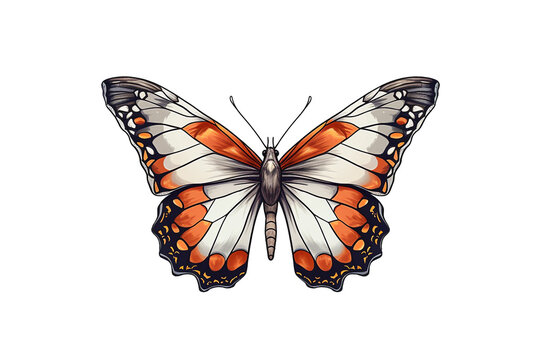 Butterfly Insect Isolated Portrait AI generated