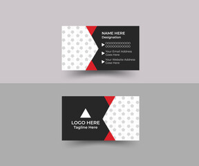 Corporate Business card design template, Clean professional business card template, black and red business card design template. visiting card, business card template.