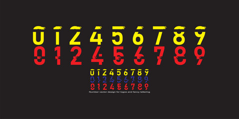 Number vector design for logos and fancy lettering