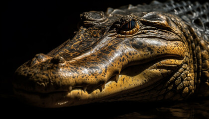 Obraz premium Animal teeth close up crocodile, alligator, lizard, danger, aggression, fear generated by AI