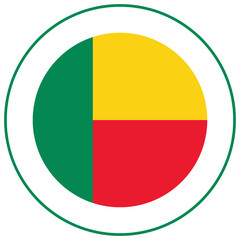 Fototapeta premium Benin flag in round circle design shape. Flag of Benin design shape 
