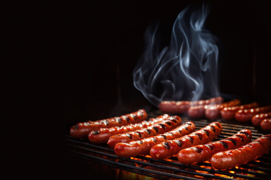 Grilled hotdogs created with Generative AI technology