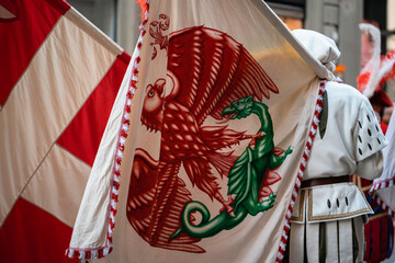 Flag with Red Bird and Green Dragon, Florence Italy