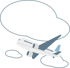 空を飛ぶ飛行機と雲