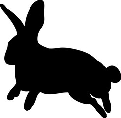 Jump Bunny Silhouette Illustration Vector