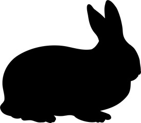 Cute Bunny Silhouette Illustration Vector