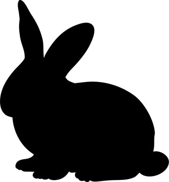 Funny Bunny Silhouette Illustration Vector