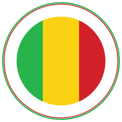 Fototapeta premium Mali flag shape. Flag of Mali design shape circle shape 