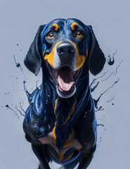 Bluetick Dog blue background Splash Art 3