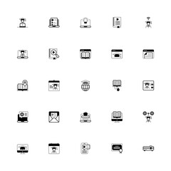 Online Education Duotone 2d Icon. Editable stroke. Pixel Perfect at 32x32
