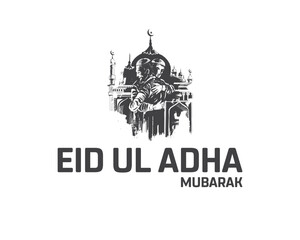 Happy Eid ul Adha Mubarak, Happy Eid ul Adha, Muslims greetings each other, Eid ul Adha, Muslims, Event, Festival, Sacrifice, Vector, Illustration