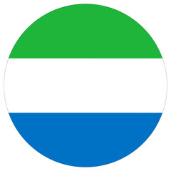 Sierra Leone flag in round circle design shape. Fag of Sierra Leone icon