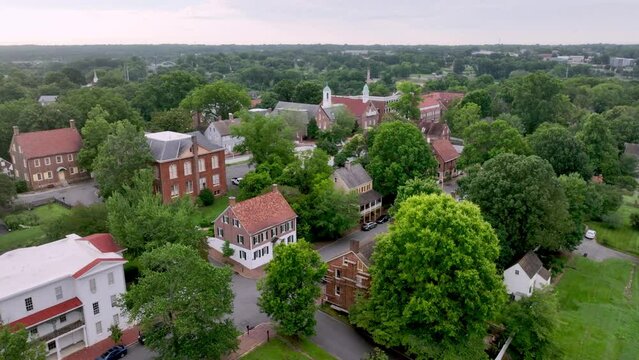 Old Homes aerial in Old Salem NC, North Carolina