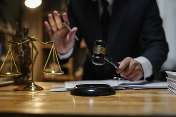 Lawyer Business Lawyer working on Legal matters at the office.
