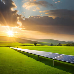 Solar Panels in Green field