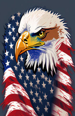 An American Flag of Eagle