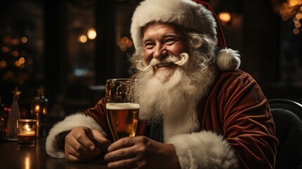 santa claus with beer