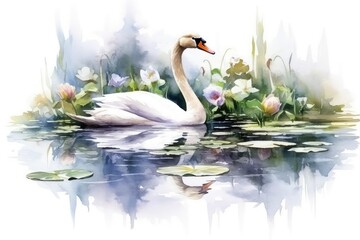 Obraz premium swans on the lake