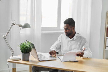 student man computer american african american office laptop education online job freelancer