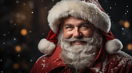 portrait of a man wearing santa claus hat