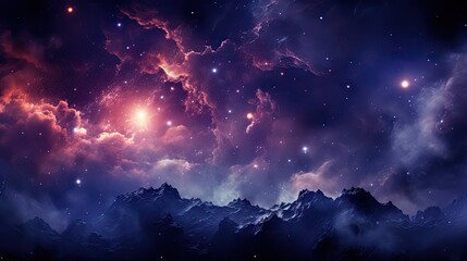 Fototapeta na wymiar purple galaxy vector wallpaper starry night sky
