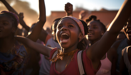 Fototapeta na wymiar Young girl celebrates World Youth Day