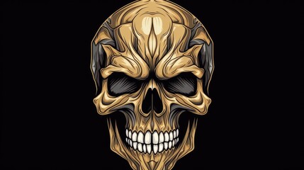 vector halloween skull illustration isolated on black
