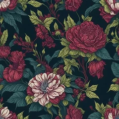 Meubelstickers seamless floral background. style Exotic floral pattern wallpaper texture. © dev